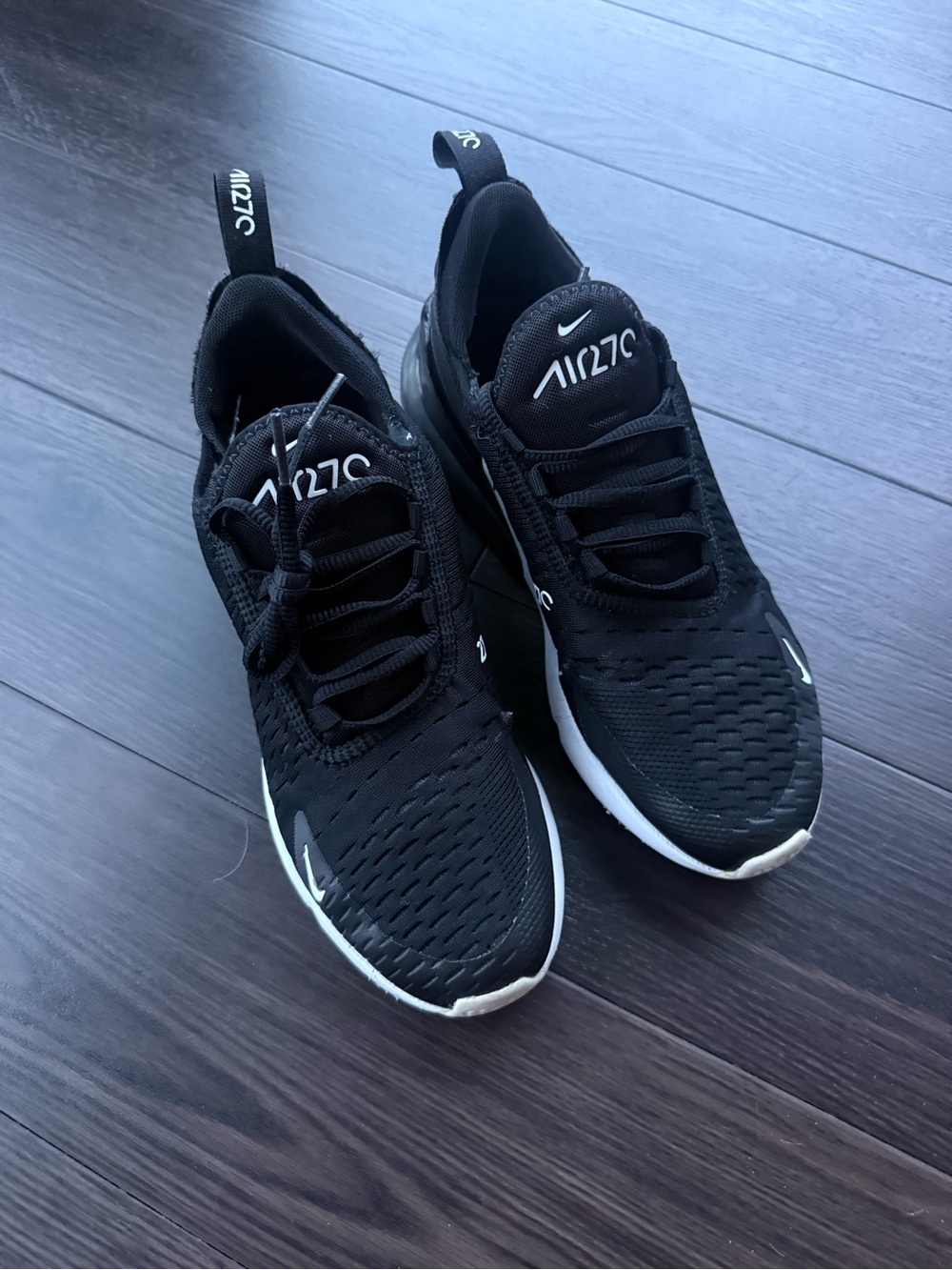 Nike Black and White Air Max 270 Running Shoes - Picture 4 of 10